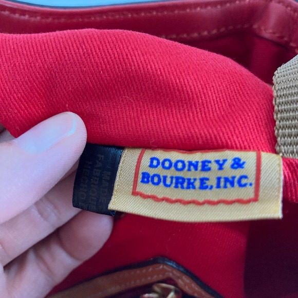 Dooney & Bourke, large, red, brown leather shoulder bag - Picture 16 of 16